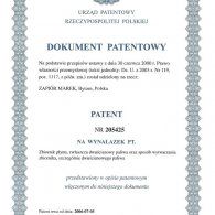 Patent nr 205425